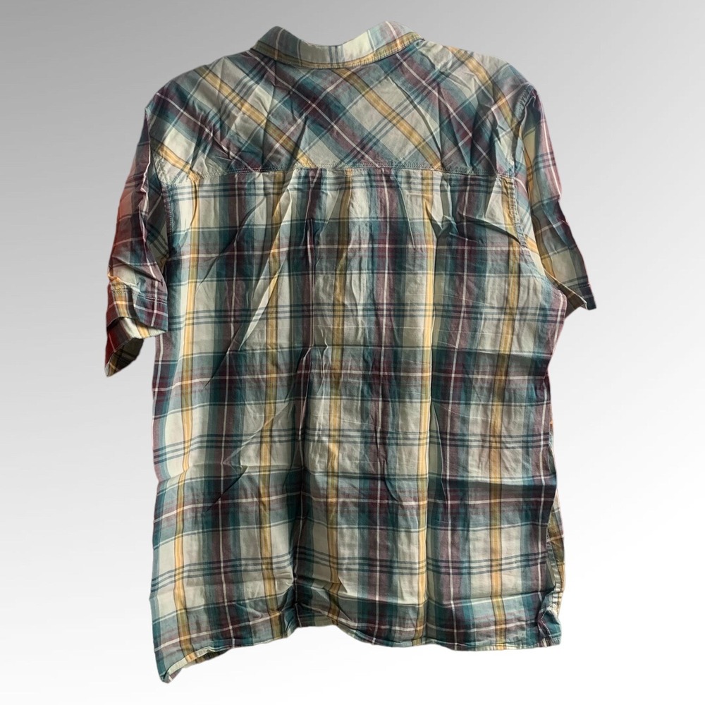 North face Shirt  Mens Large Short Sleeve button down Plaid Outdoor Hiking - Picture 2 of 6